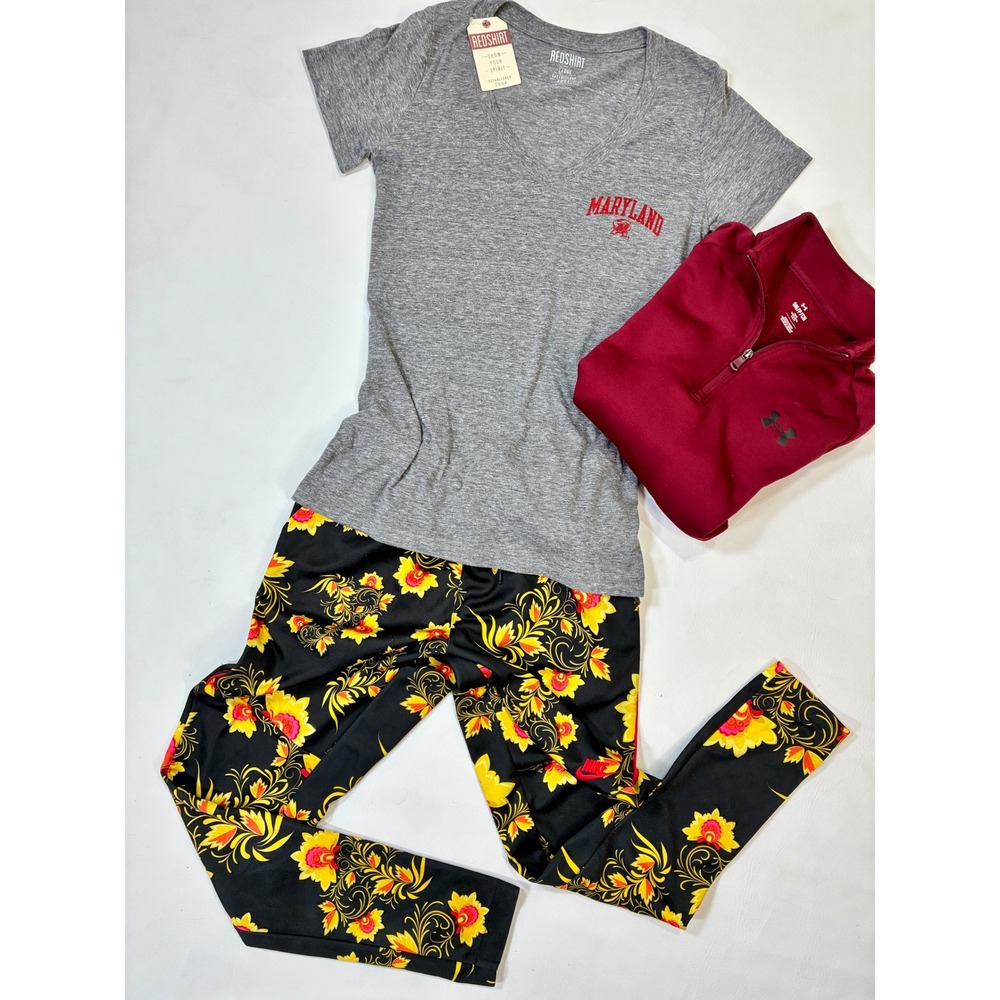RedShirt Maryland‎ Terrapins V Neck T Shirt Gray Collegiate Apparel
